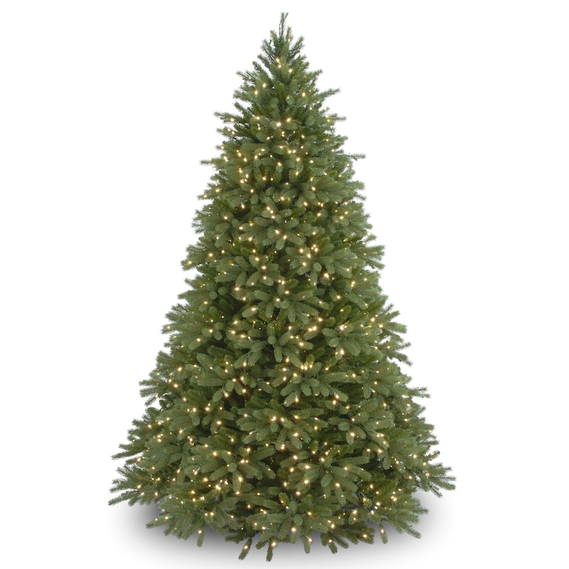 National Tree Company 9 ft. Feel Real Jersey Fraser Medium Fir Hinged Tree, 1500 Clear Lights - 9 Foot