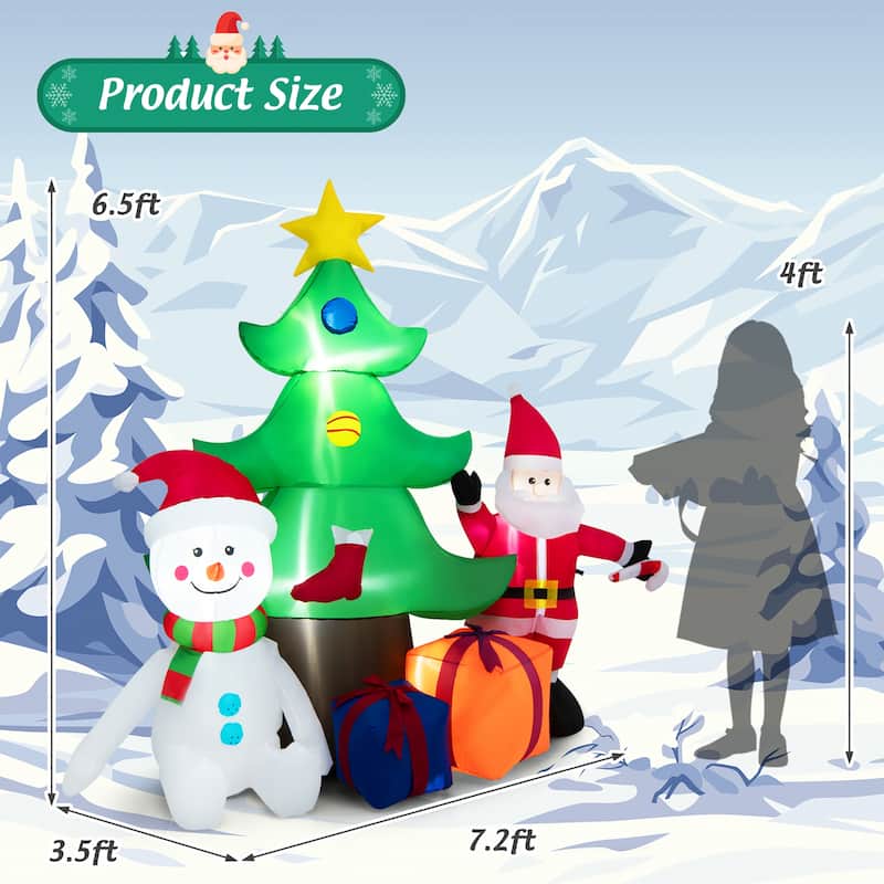 Gymax 7.2FT Inflatable Christmas Tree Snowman Santa Gift Bag - See Details