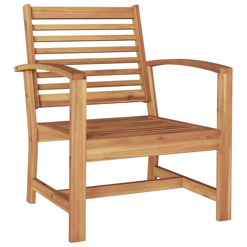 vidaXL Garden Chairs 2 pcs Natural 60 x 65 x 76.5 cm Solid teak wood - 23.6 x 25.6 x 30.1 inch