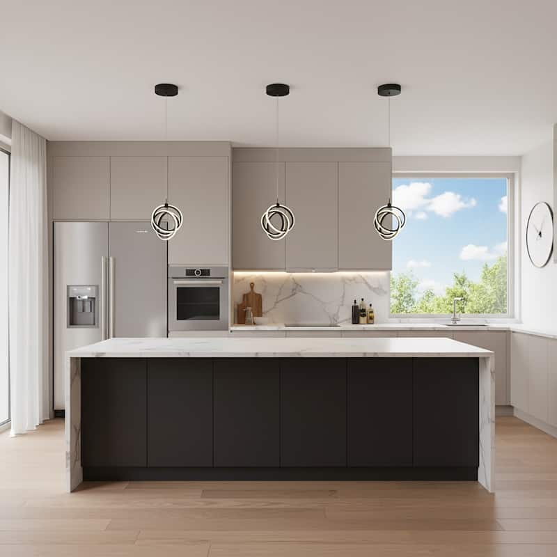 Artcraft Rose - LED Pendant - 1-Light - Black