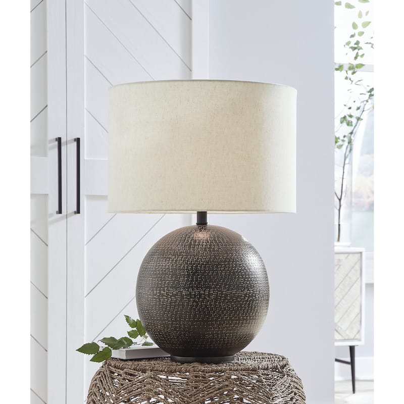 Signature Design by Ashley Hambell Black/Gold Table Lamp - 18.25"W x 18.25"D x 26.63"H