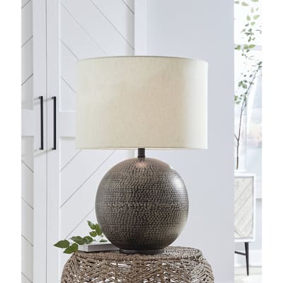 Signature Design by Ashley Hambell Black/Gold Table Lamp - 18.25"W x 18.25"D x 26.63"H