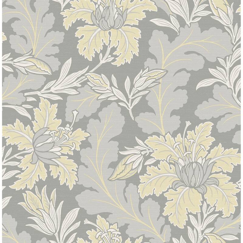 A-Street Prints Butterfield Light Grey Floral Wallpaper