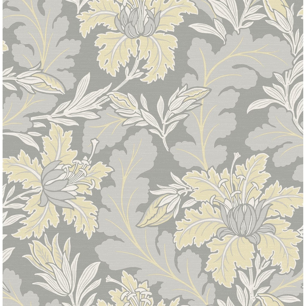 A-Street Prints Butterfield Light Grey Floral Wallpaper
