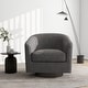 preview thumbnail 81 of 186, Modern Upholstered Barrel Chair Swivel Accent Chair for Living Room Linen - Grey/Linen