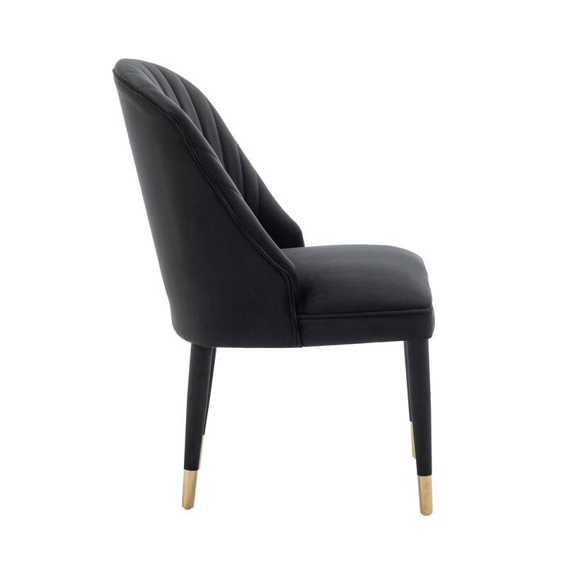 Porthos Home Wren Velvet Dining Chairs with Velvet Covered Rubberwood Legs, Set of 2