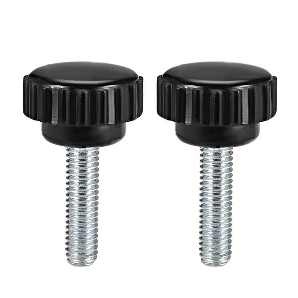 M6 x 20mm Male Thread Knurled Clamping Knobs Grip Thumb Screw on Type 2 Pcs