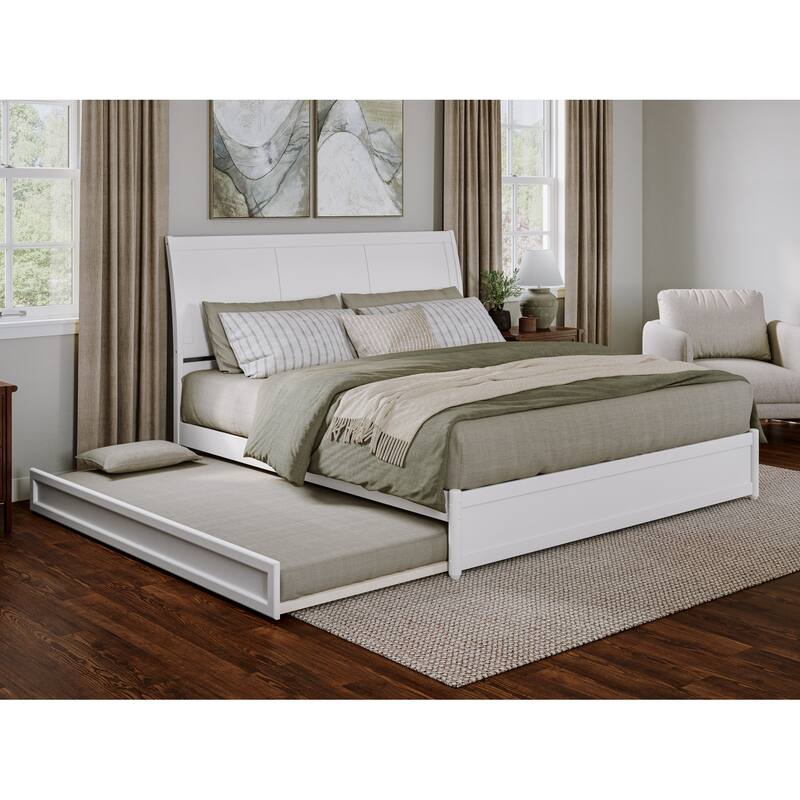Andorra Platform Bed with Panel Footboard and Twin XL Trundle
