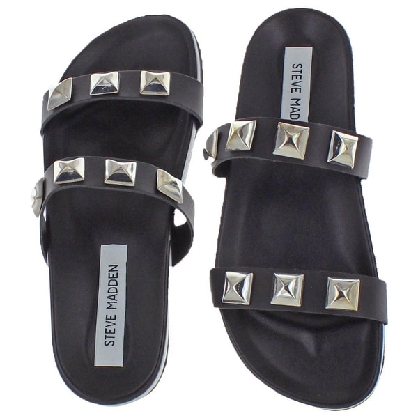 steve madden black studded sandals