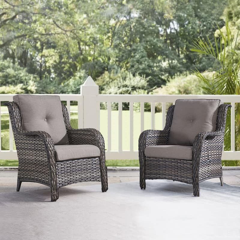 Gymojoy Patio Club Chair All-Weather Rattan Chair - Grey - Grey