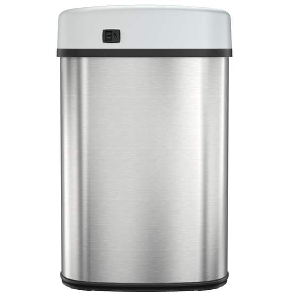 13 Gallon Sensor Can Stainless Steel Oval Touchless Trash Can with Odor ...
