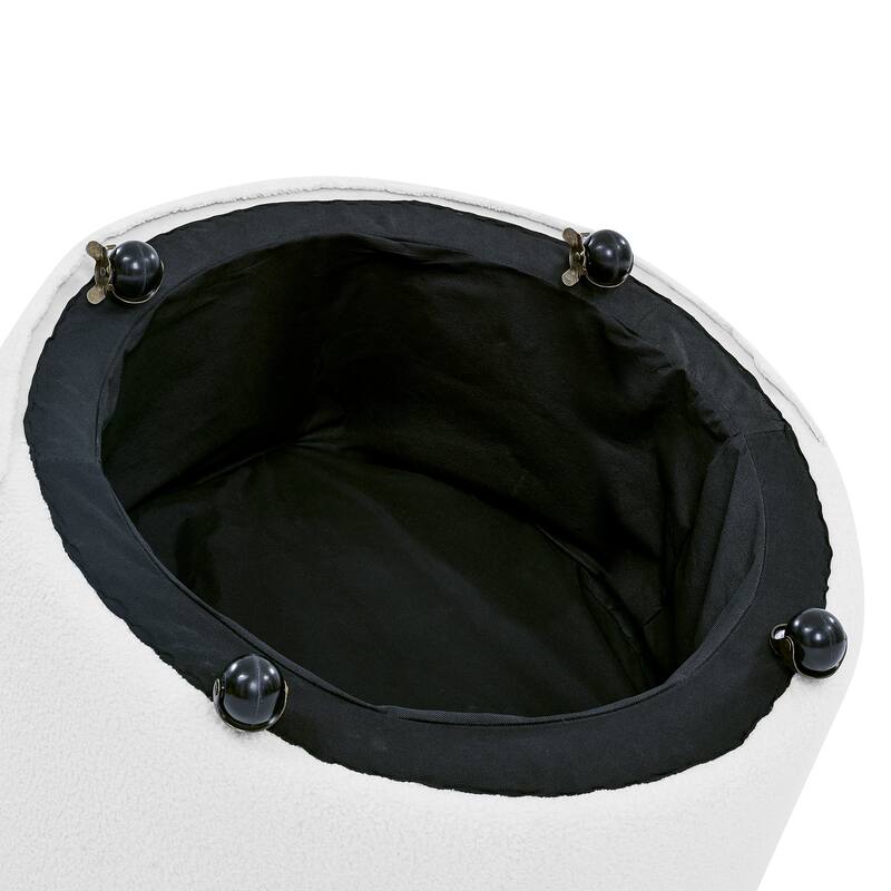 Black Modern 30" Upholstered Swivel Button Tufted Accent Chair with Movable Wheels and 3 Pillows