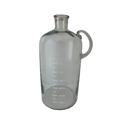 Medium Glass Bottle Vase with Measurement Scale - 15" - Clear