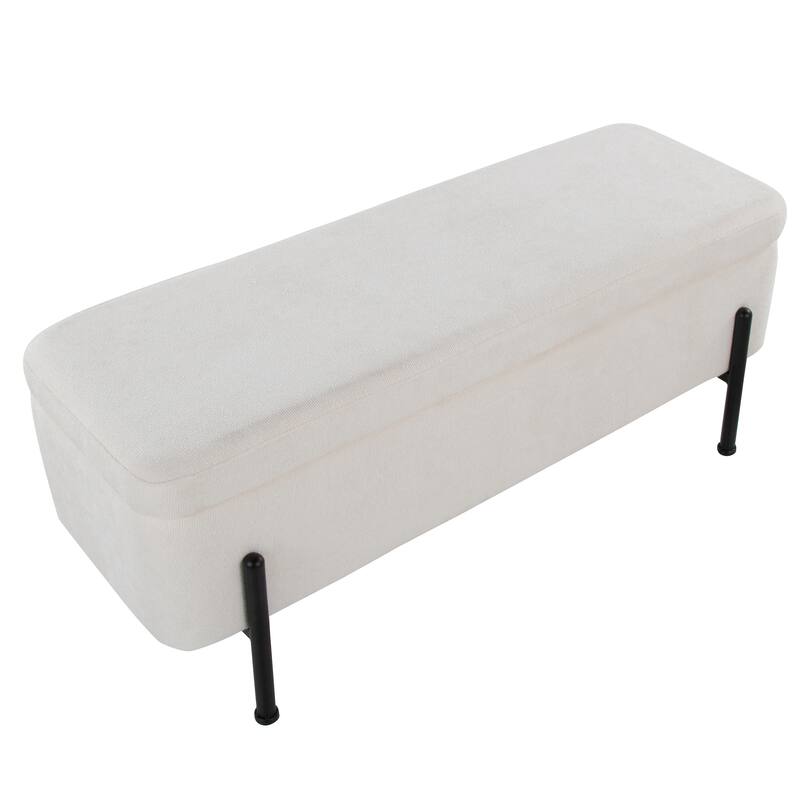 Silver Orchid Galotti Storage Bench with Flip-Top Lid