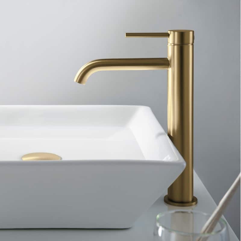 Luxury Solid Brass Single Hole Bathroom Vessel Sink Faucet