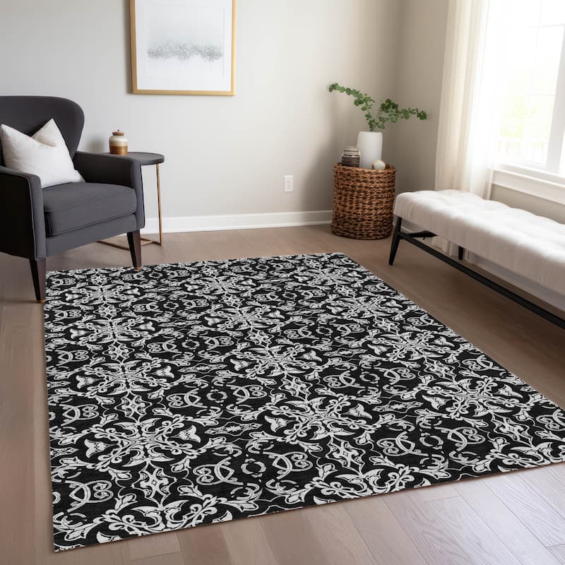 Machine Washable Indoor/ Outdoor Chantille Traditional Medallions Rug
