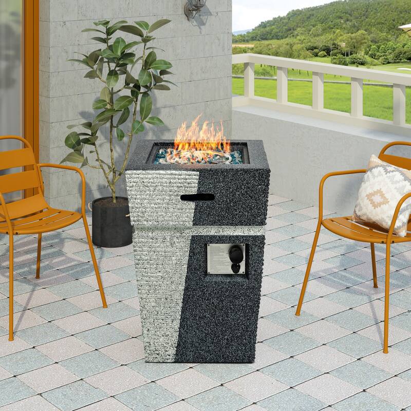 Outdoor Concrete Fire Pit Column Propane Fire Pit Patio Gas Fire Pit