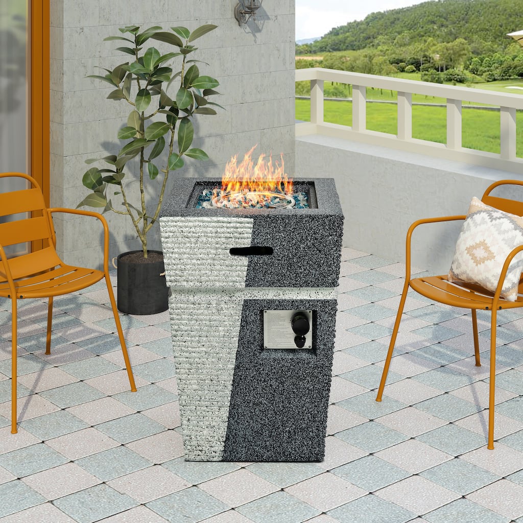 Outdoor Concrete Fire Pit Column Propane Fire Pit Patio Gas Fire Pit