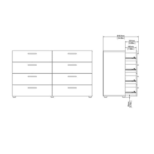 dimension image slide 5 of 8, Porch & Den Angus Space-saving 8-Drawer Double Dresser