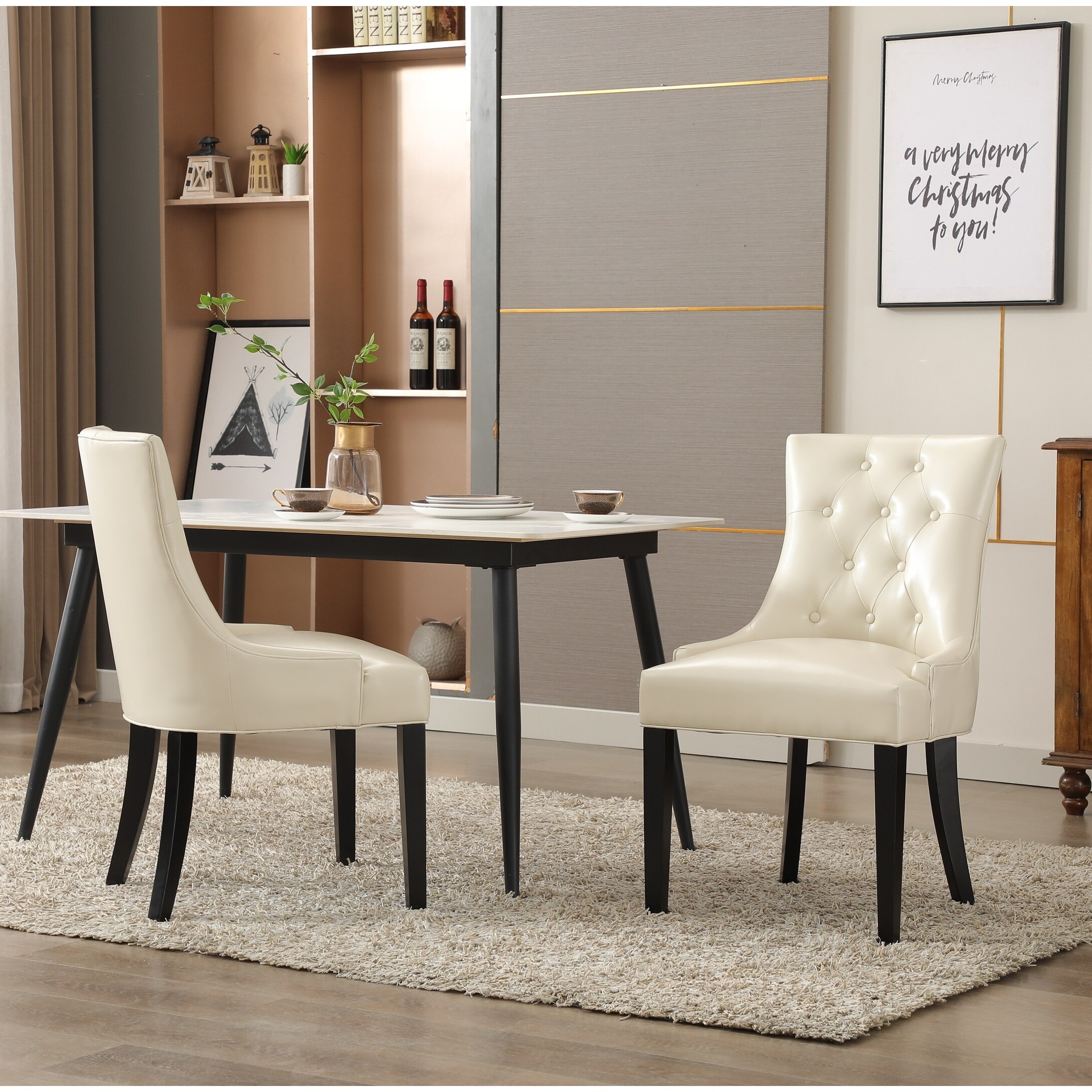 High back leather dining room 2025 chairs
