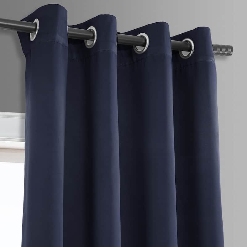 Exclusive Fabrics Room Darkening Grommet Curtain Panel Pair 63 Inches Long (2 Panels)