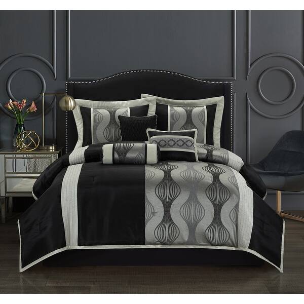 Shop Grand Avenue Daniella 7 Piece Modern Geometric Comforter Set Overstock 12365263
