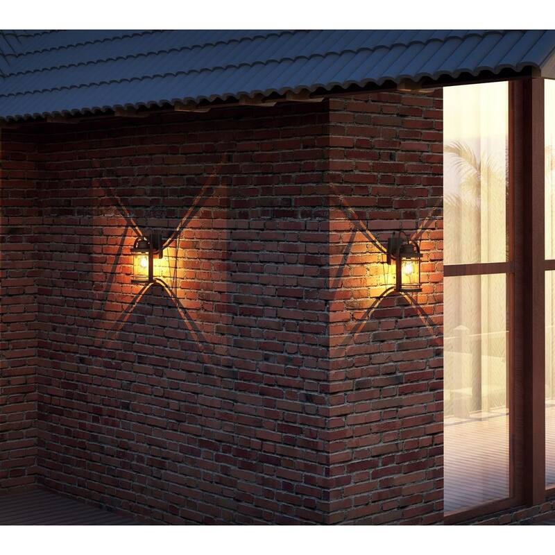 Booker 1-Light Outdoor Wall Lantern in Mystic Black