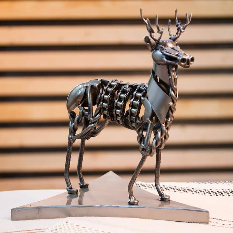 Novica Handmade Mechanical Deer Recycled Auto Part Sculpture