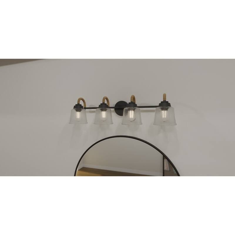 Seabreeze 4-Light Matte Black Bath Light