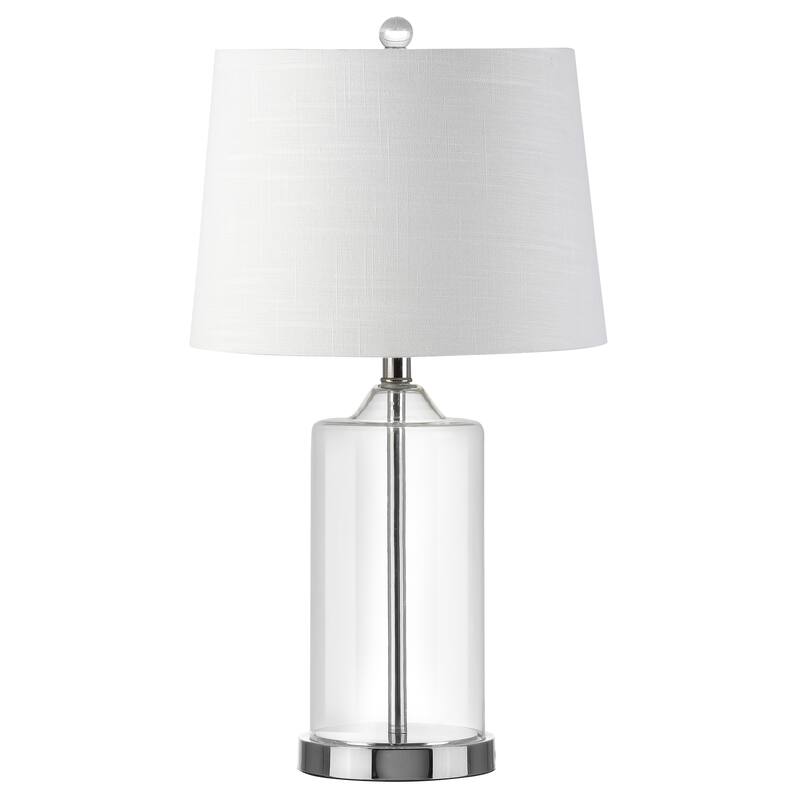 Oslo 25" Glass LED Table Lamp, Clear/Chrome by JONATHAN Y