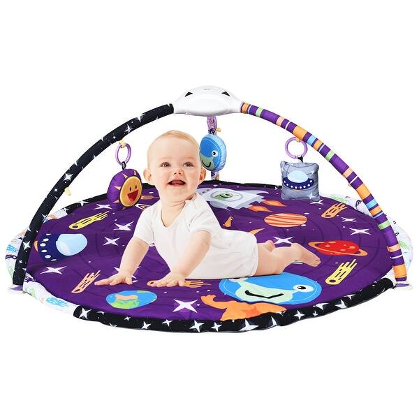 Shop Costway Baby Gym Play Mat W Hanging Toys Music Led Light