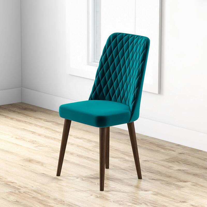 GDFStudio - Katie Mid-Century Modern Velvet Upholstery Dining Chair Set with Solid Wood Structure, Set of 2 - 20"