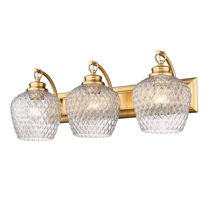 Adeline 3-Light Vanity Light - Modern Brushed Gold with Clear Glass