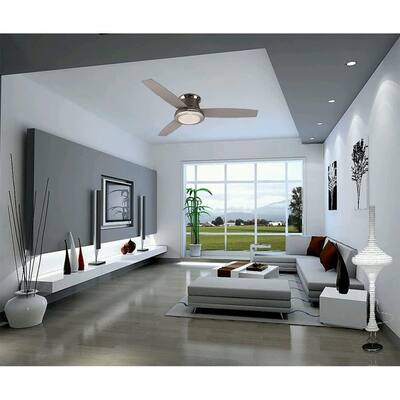 Harbor Breeze Sail Stream Brushed Nickel Flush Mount Ceiling Fan