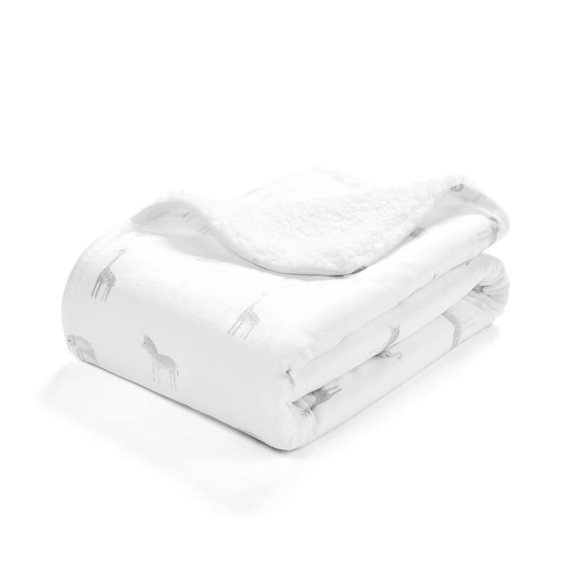 Lush Decor Baby Jungle Adventure Sherpa Blanket - 40"x30"