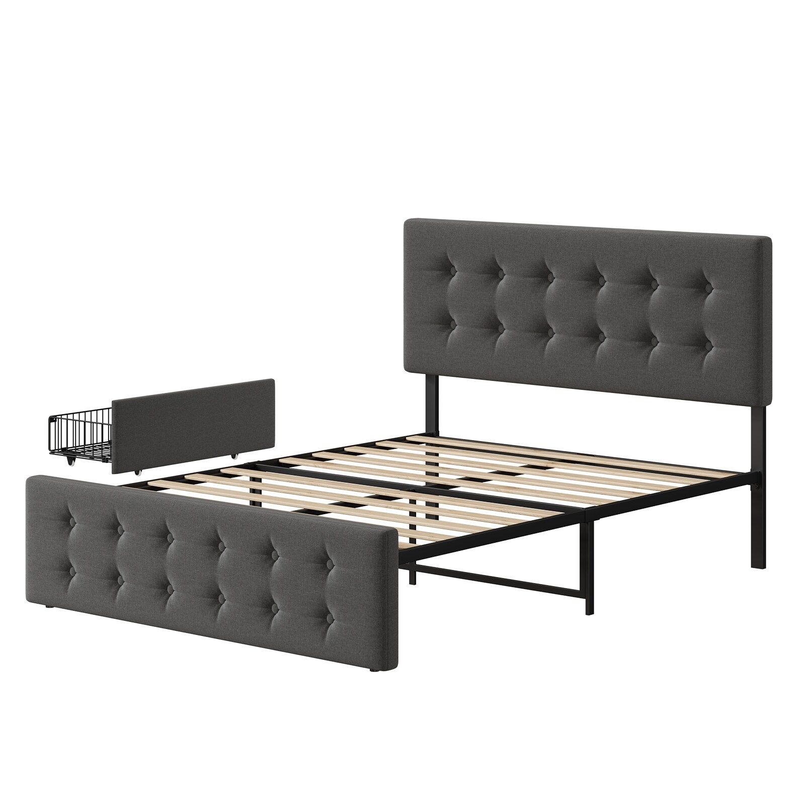 Full Size Bed Frame with 4 Storage Drawers - Bed Bath & Beyond