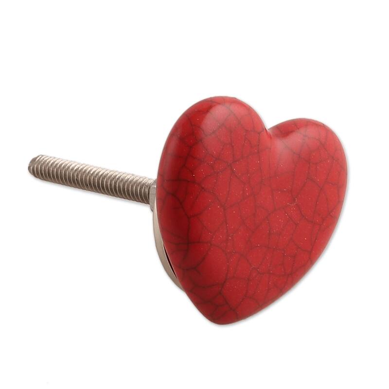 Novica Handmade Merry Hearts Ceramic Cabinet Knobs (Set Of 6)