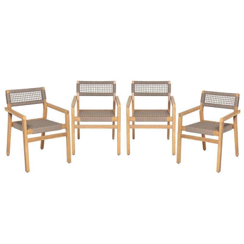 Christopher Knight Home - Lyla Outdoor Rope Woven Acacia Dining Chair Set (Only chair)