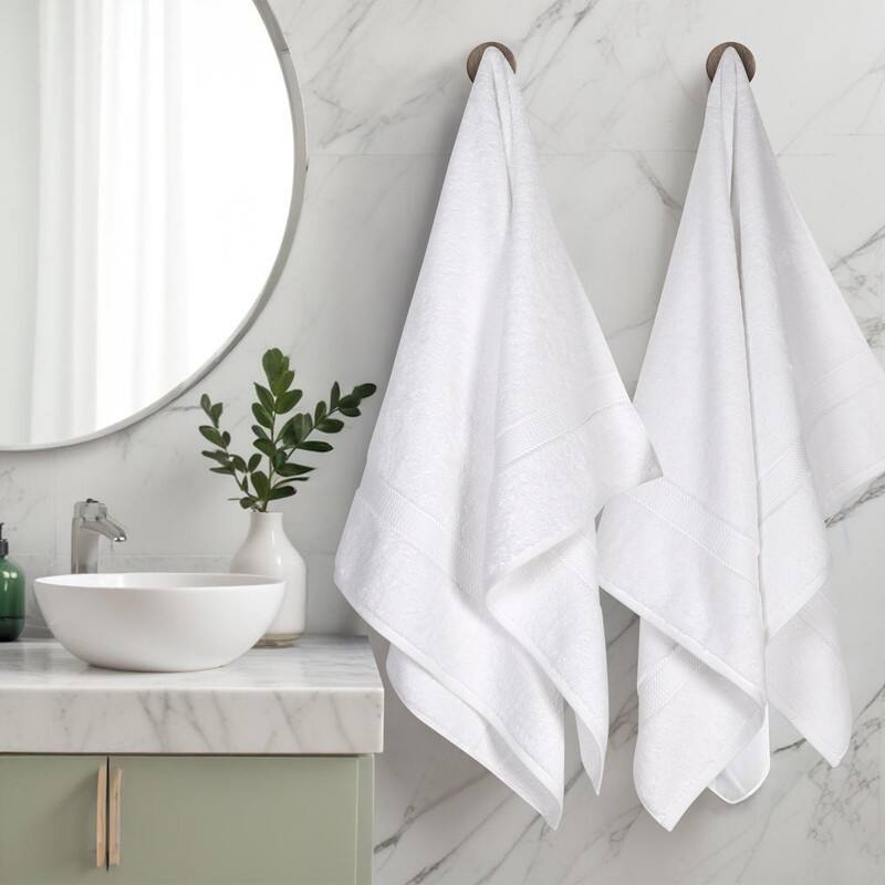 Superior Egyptian Cotton Pile Heavyweight Bath Towel Set of 2 - White