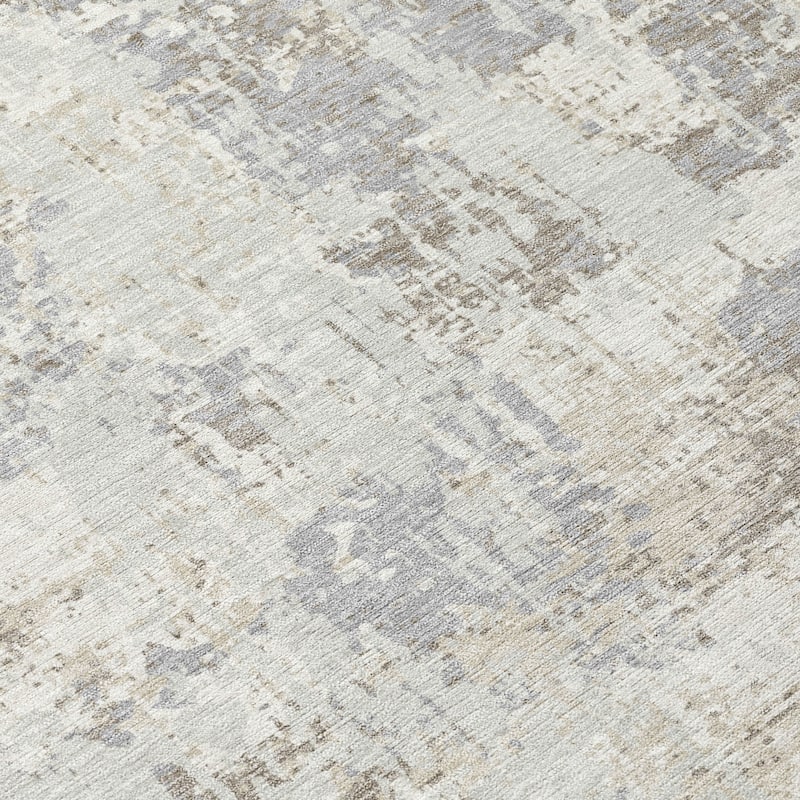 Machine Washable Indoor/ Outdoor Abstract Chantille Rug