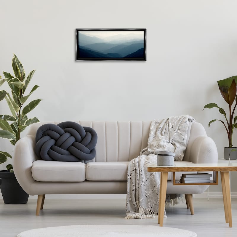 Stupell Foggy Blue Mountains Framed Floater Canvas Wall Art Design By Gemma Bardot