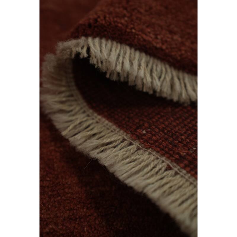 Hand Knotted Oriental 100% Wool Carpet Tribal Modern Oranges & Rust Gabbeh Runner Rug - 10' 0'' X 2' 11''