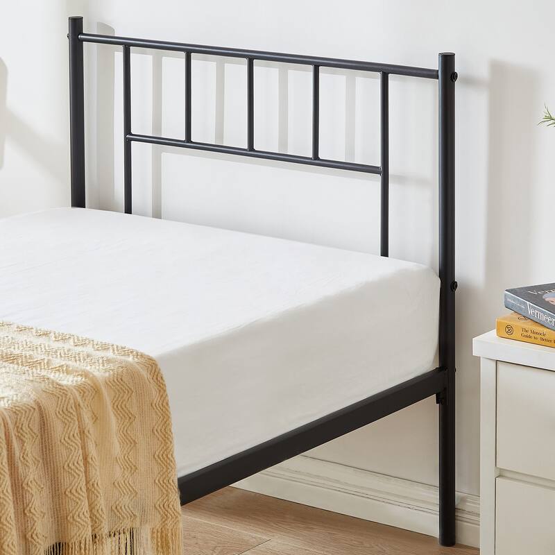 14 Inch Twin Size Metal Bed Frame Set of 2, Iron-Art Platform Bed No Box Spring Needed/Mattress Foundation for Storage