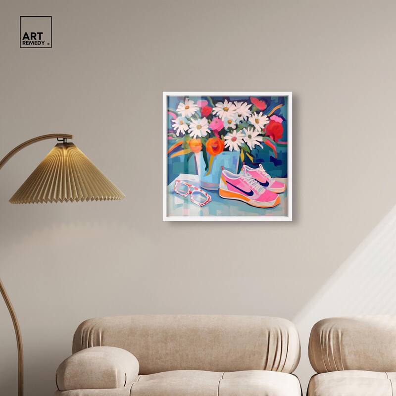 Whimsical Sneakers Flower Vase Shadowbox by Art Remedy