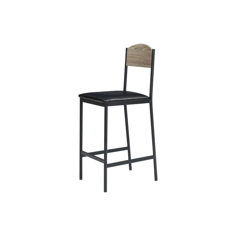 Bar Table Set of 2 with Footrest, Kitchen Dining Table with 2 Upholstered Chairs