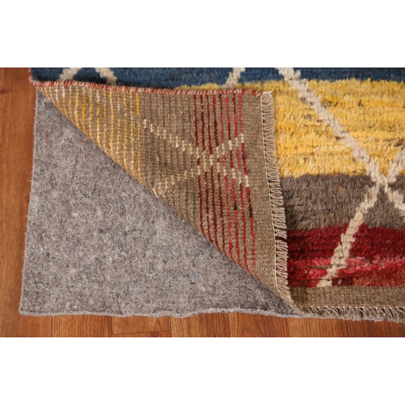 Trellis Moroccan Oriental Runner Rug Hand-Knotted Wool Carpet - 2'8" x 10'0"