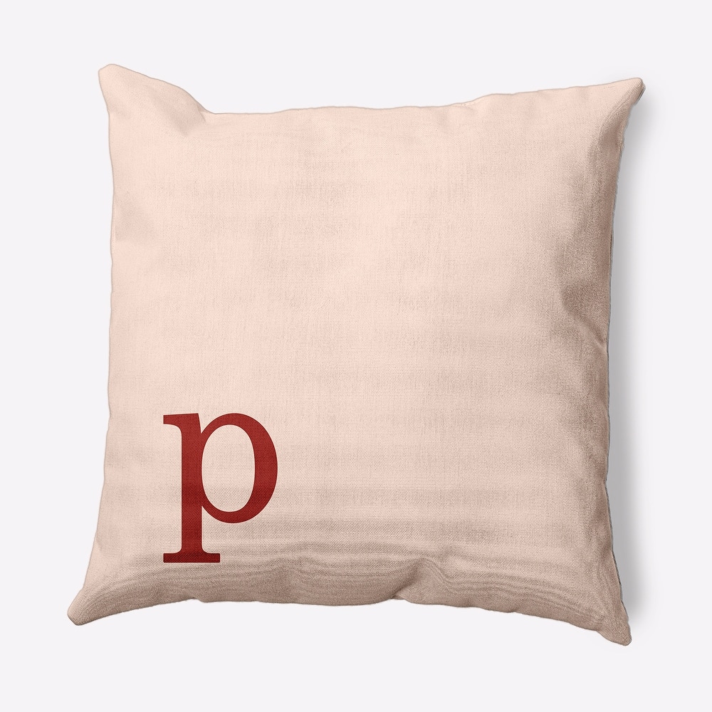 Modern Monogram Indoor/Outdoor Throw Pillow-P