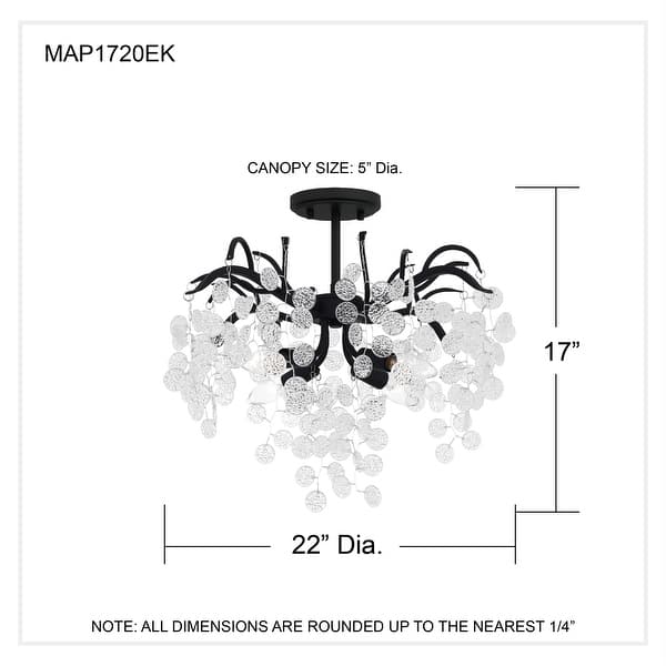 Maple 4-Light Earth Black Semi-Flush Mount