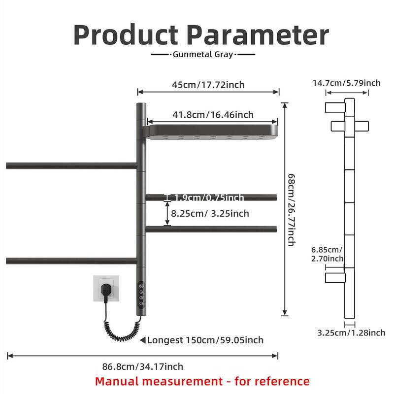 Smart Rotating Heated Towel Rack for Bathroom,Towel Warmer