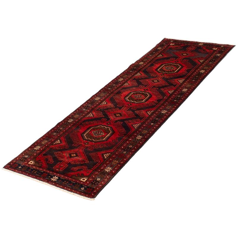 ECARPETGALLERY Hand-knotted Anadol Red Wool Rug - 3'5 x 9'11